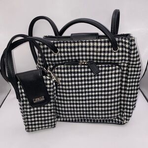 Croft & Barrow Houndstooth Tote and Pouch Set